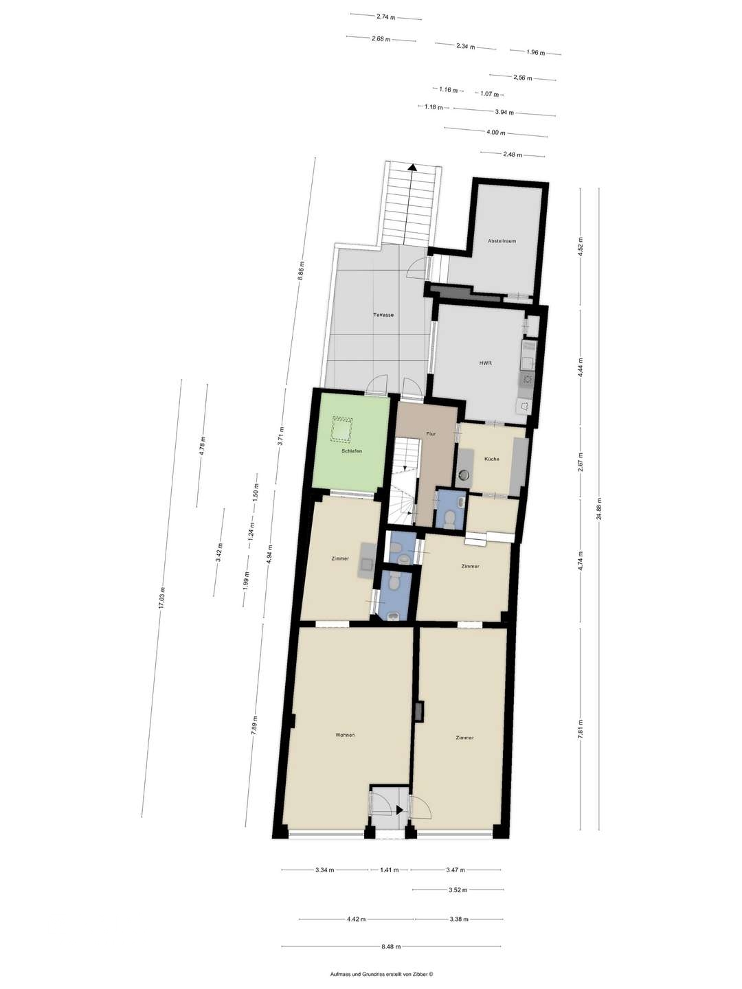 Grundriss rechts Ladenlokal links evtl Wohnraum